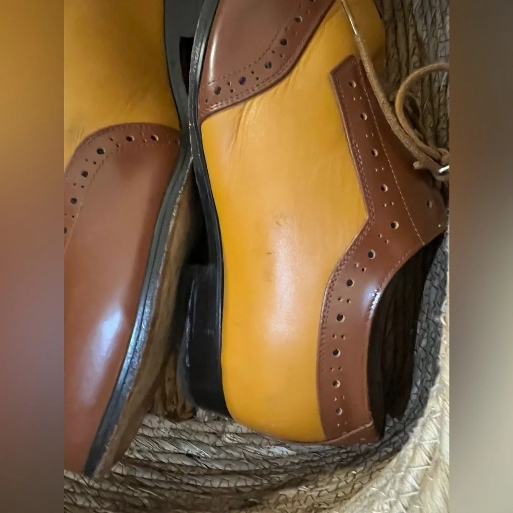 Custom two toned brown tan shoes (MB2)